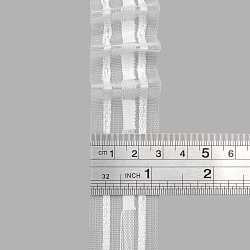 0С794ПЭ Р4993 Тесьма шторная 1/3 'Параллельная складка' (1 ряд петель, 2 шнура) 30мм*50м, прозр.