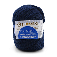 Пряжа Пехорка 'Северная' 50гр. 50м. (30% ангора, 30% шерсть, 40% акрил ВО) (04 темно-синий)