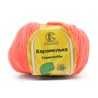 Пряжа Камтекс 'Карамелька' 50гр.175м. (100% акрил) (126 яркий коралл)