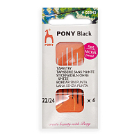 05843 Иглы ручные гобеленовые с белым ушком, Tapestry BLACK, № 22-24, 6шт, PONY