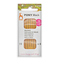 07884 Иглы ручные для бисера Beading BLACK, № 10, 6шт, PONY