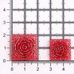 Пуговицы декоративные 'Розочки', квадратные, 2 размера 16 мм и 20 мм, 10 шт