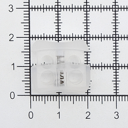 Фиксатор для шнура плоский 18*20мм, 2 отверстия d-5мм, пластик (ПП), прозрачный