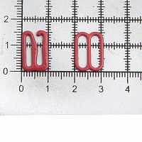 Крючки и регуляторы для бретелей бюстгальтера 12 мм, металл/эмаль, 18 шт/упак, цвет темно-красный