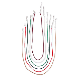 65236 Набор вощенных шнуров для кулонов и подвесок с замком 45см, d-2мм, 6шт, красно-зеленый