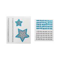 Декоративные наклейки из страз звезды (1065/7735 голубой)